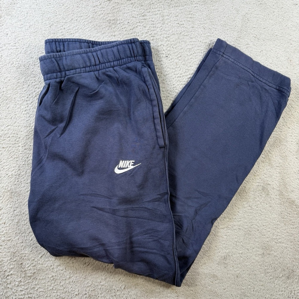 Nike Sweatpants Mens Large Navy Sportswear Club Fleece Drawstring Joggers Gym